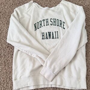 North Shore Hawaii White Crewneck Sweatshirt